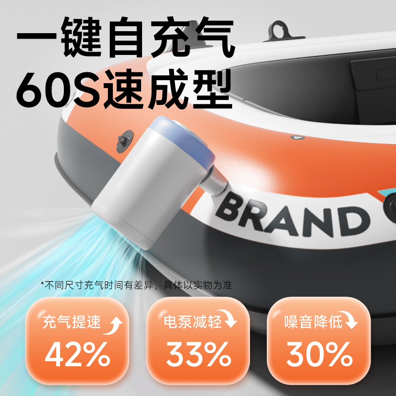 加厚4人充气船橡皮艇：户外探险新宠，带你畅游水上乐园！