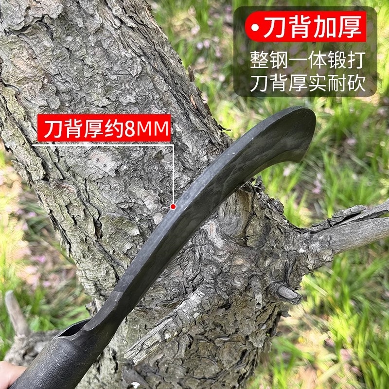 锻打手工弹簧钢农用镰刀：户外开路利器，果园修枝必备神器！