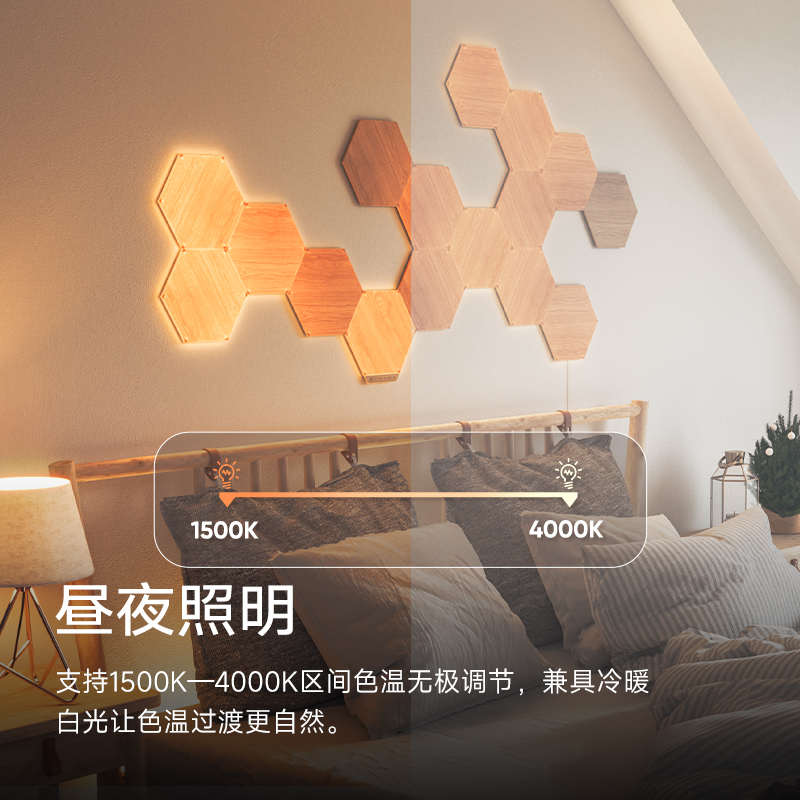 奇光万物木纹奇光板：新年客厅氛围灯，声控魔法点亮温馨家！✨