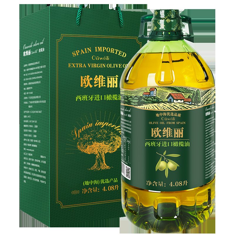 欧维丽纯正橄榄油5L大桶礼盒装：西班牙进口，送礼自用两相宜！