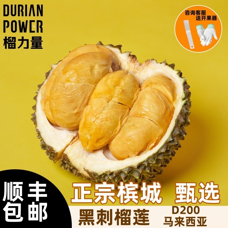 2025年新货黑刺榴莲整果树熟D200液氮新鲜正宗马来西亚顺丰包邮，尝鲜必备！