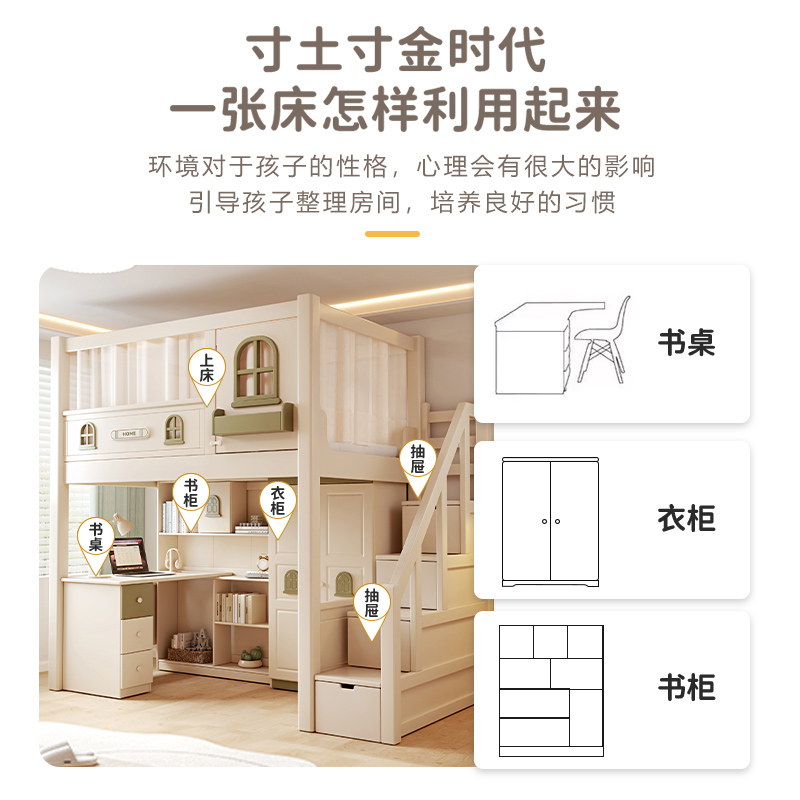 上下同宽双层床：孩子梦想中的太空仓树屋！