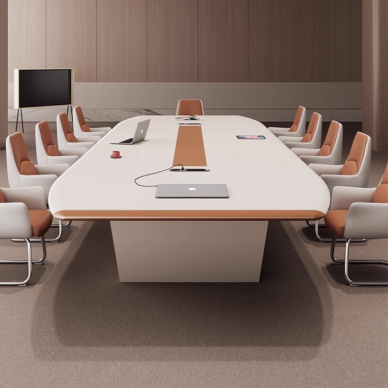 烤漆会议室桌椅组合：简约现代高级轻奢，打造大气办公空间
