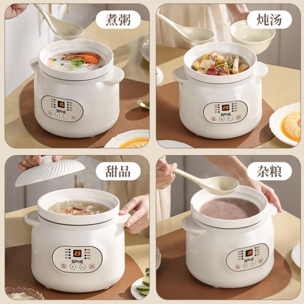 陶瓷电炖锅：家用多功能煮粥神器，大容量全自动煲汤炖汤快炖插电炖盅