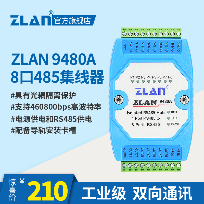 485集线器真香预警！ZLAN9480A一出，工业通讯直接起飞