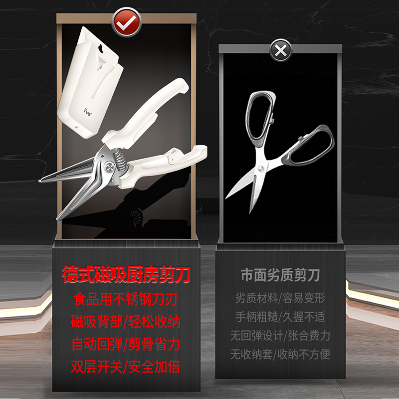 德国厨房剪刀升级版：剪骨神器，轻松应对各种食材难题！