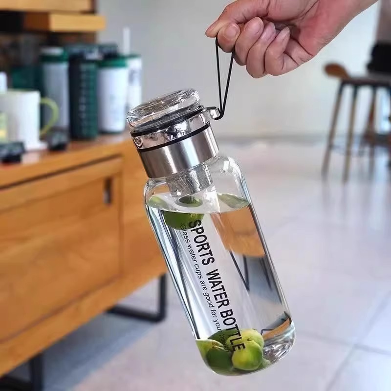 玻璃水杯子大容量女生新款茶水分离泡茶杯夏天24新款耐高温1000ML：夏日里的清凉神器，泡茶新体验！