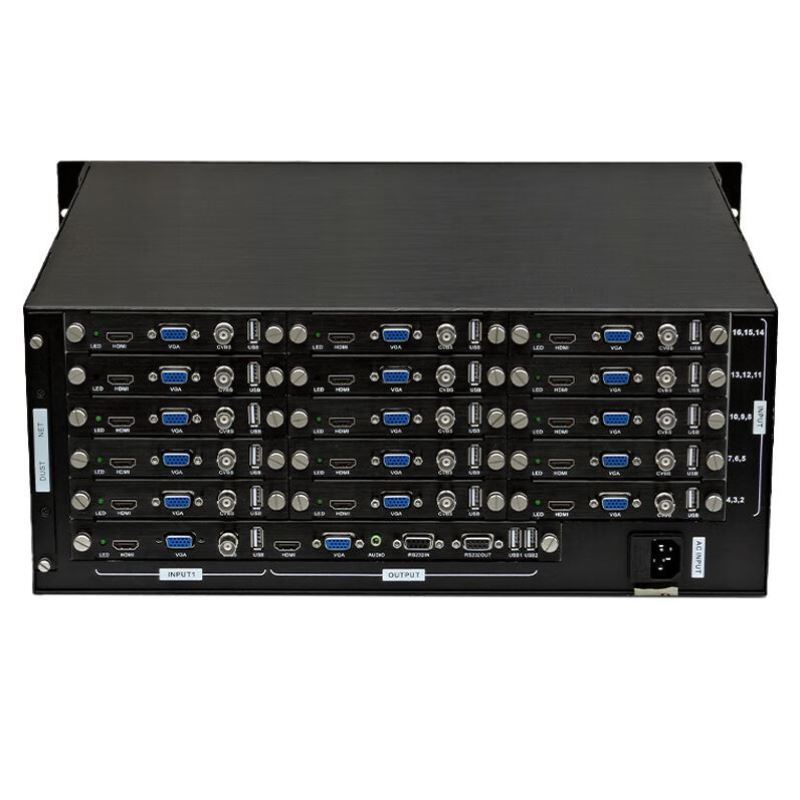 也仁HDMI画面拼接器4K24屏拼接器1进24出：解锁大屏显示新境界！