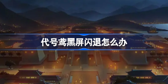 代号鸢黑屏闪退怎么办 代号鸢黑屏闪退解决方法一览