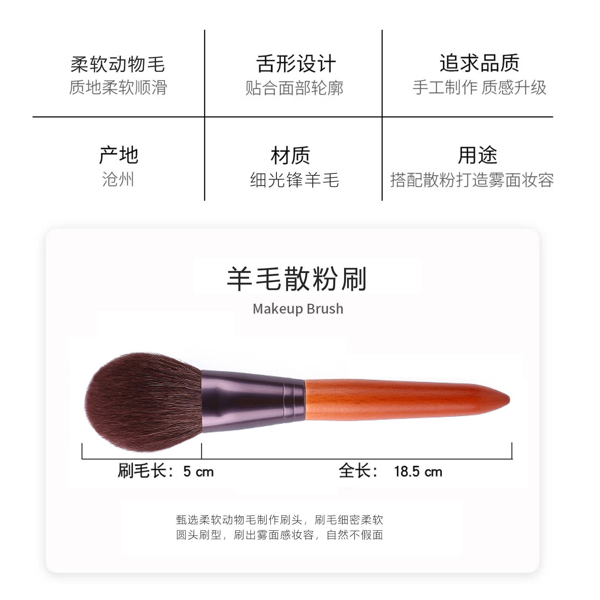 多功能胖火苗散粉&amp;粉饼刷：动物毛化妆刷美妆神器，打造无瑕美肌✨
