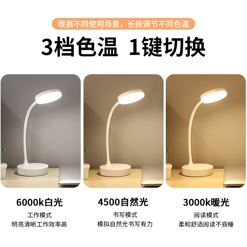 创意桌面台灯床头台灯学习灯USB护眼台灯一体多功能学生宿舍夜灯：点亮你的生活，守护你的双眼！