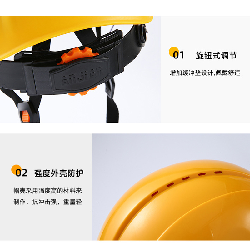 哥尔姆ABS工地安全帽：国标防砸透气孔反光标志，工地安全新标配！