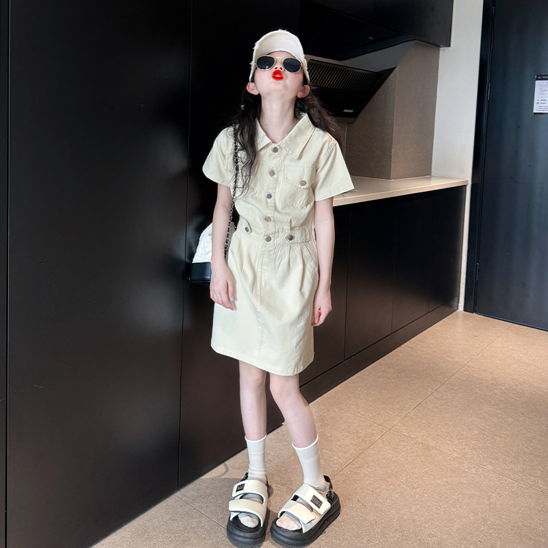 2025新款女童夏装牛仔裙，大童女孩夏季连衣裙，网红炸街工装裙子，你家宝贝的夏日必备！