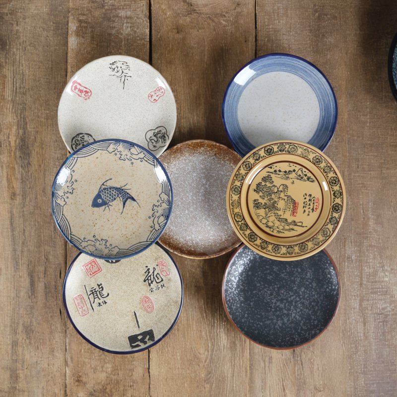 创意新款青花日式陶瓷餐具：五入礼盒装，开启餐桌新风尚！