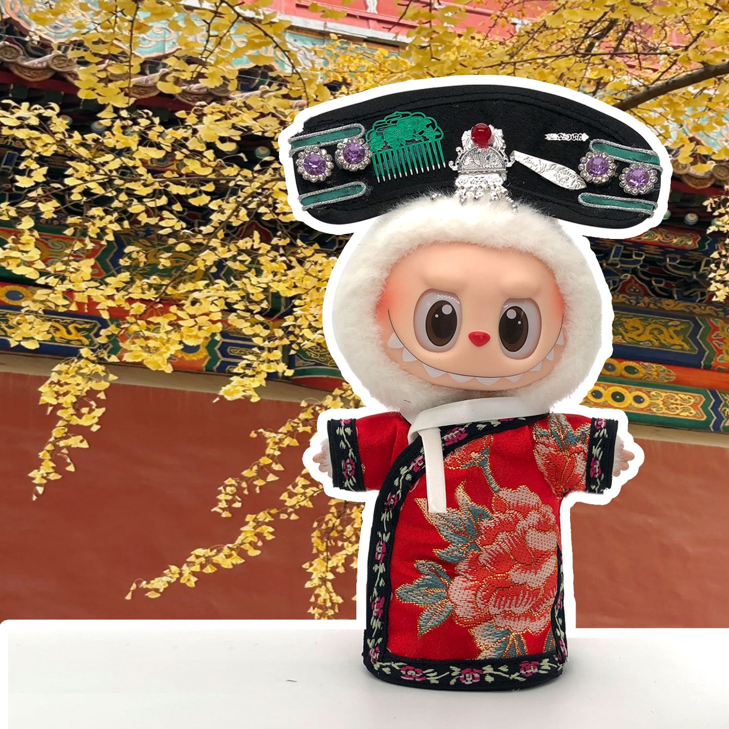 labubumokoko拉布布17cm旗装清服娃娃衣格格旗头挂饰套装：穿越清朝的时尚盛宴✨