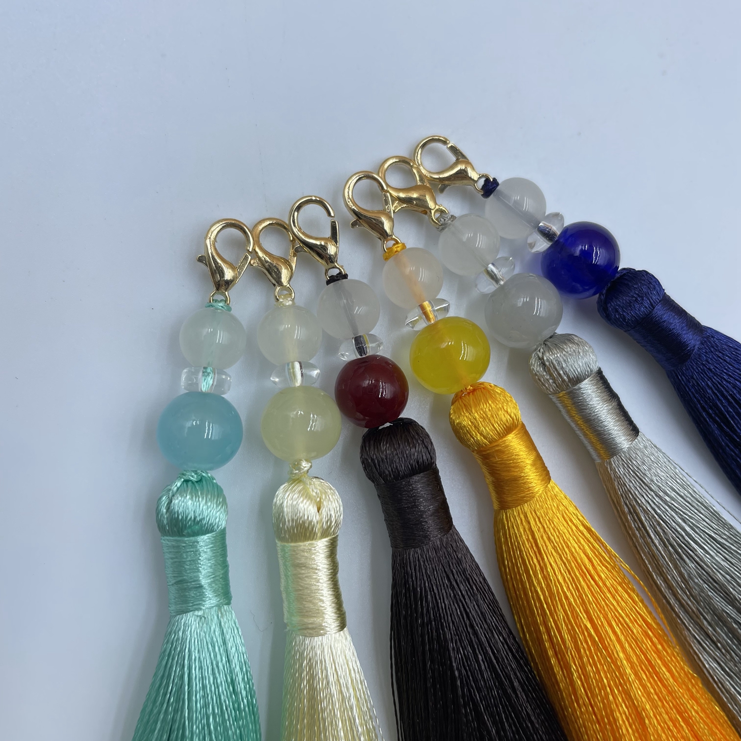 古风配饰新宠：8B-4串珠龙虾扣流苏，8cm穗子，点亮你的汉服之美！