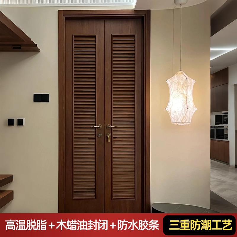 实木折叠衣柜门：解锁衣帽间收纳新姿势，现代欧式隔断推拉百叶门窗大揭秘！