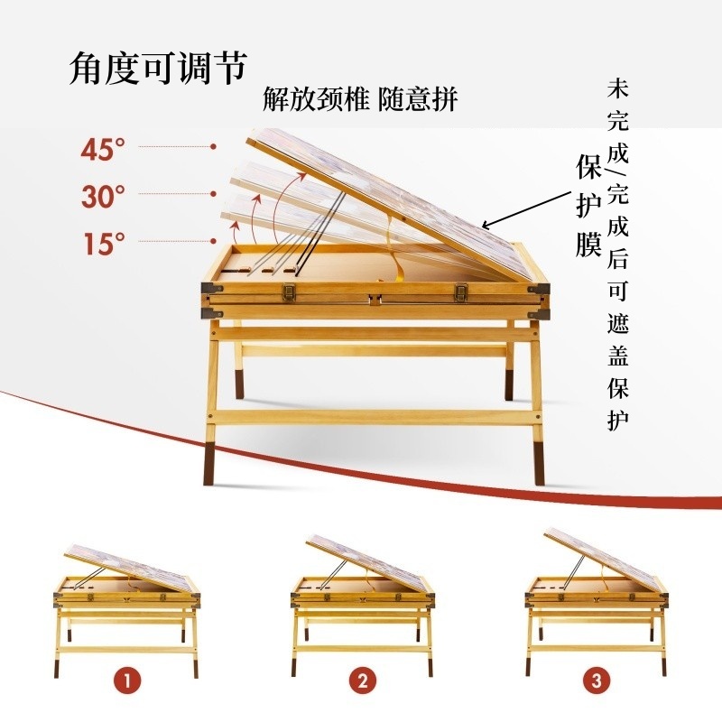 拼图桌木质四抽屉1500片收纳儿童成人2000片便捷式分类旋转拼图桌：家庭娱乐新神器！