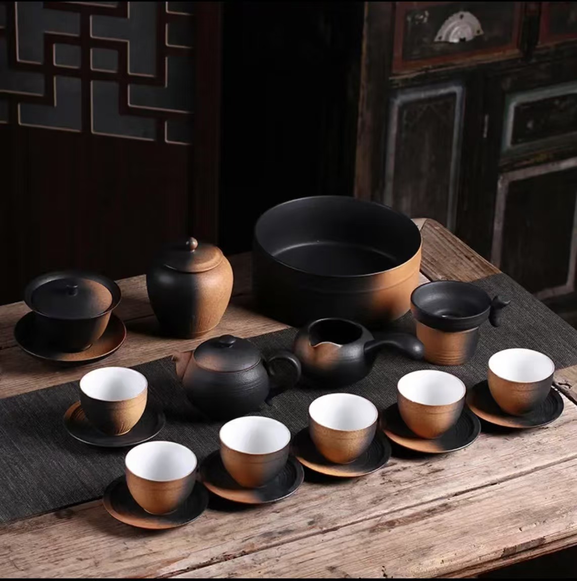 大都文化粗陶茶具套装：古韵新风，品味生活美学
