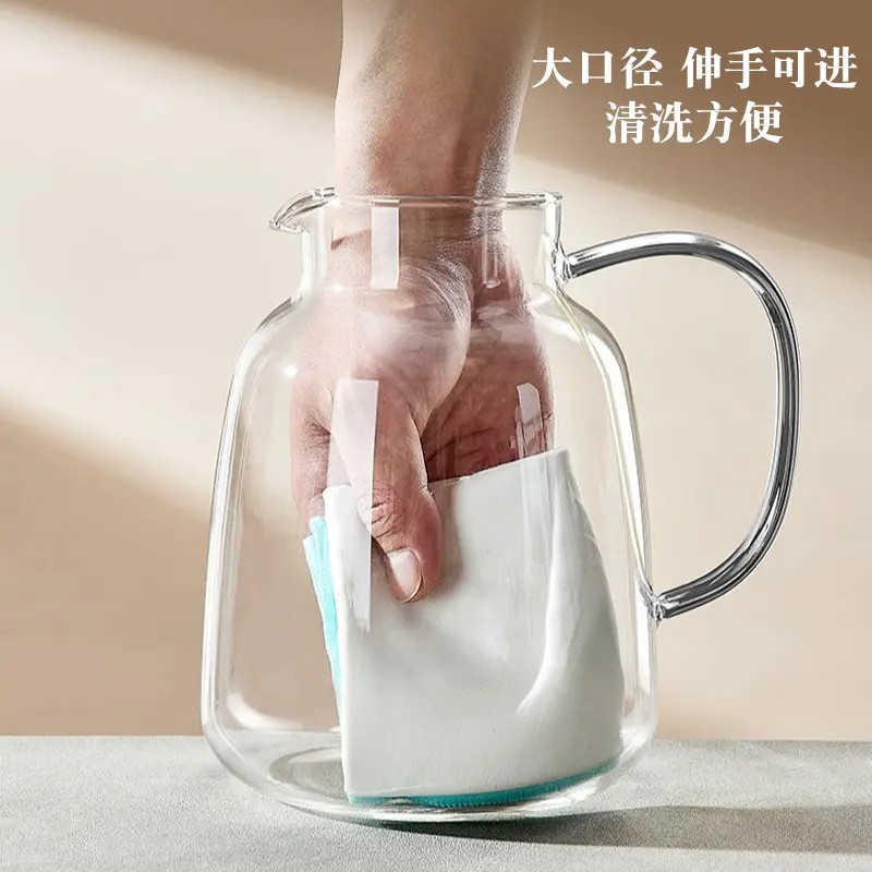 冷水壶玻璃耐高温家用大容量凉水杯：夏日冷泡神器，高颜值装水容器！