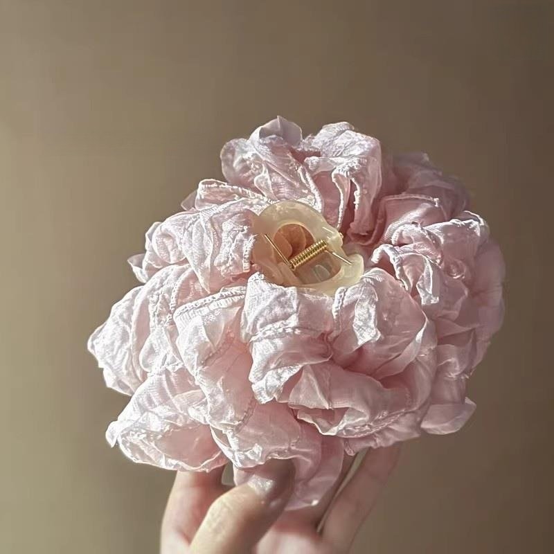 宝宝粉蝴蝶结：大号多层蝴蝶结抓夹，女童超仙显发量鲨鱼夹盘发神器！