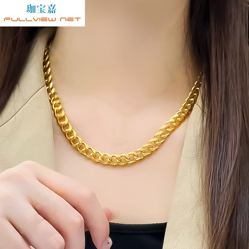 黄金999足金项链：24K纯金魅力，让你心动不已的锁骨链神器✨