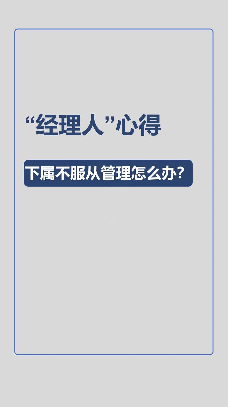 如果你的下属不服从你得管理，你会怎么办？