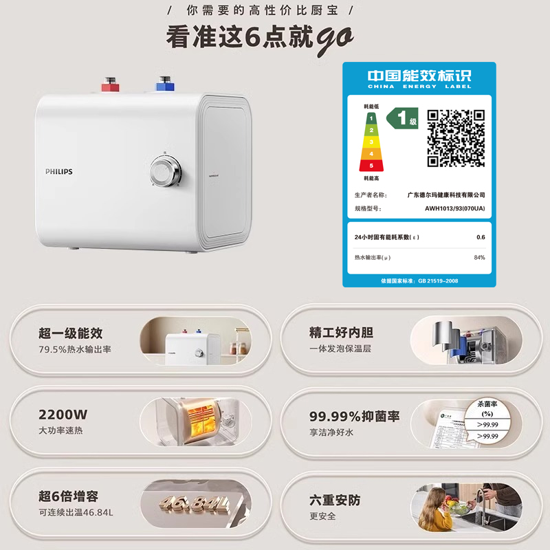【政府补贴20%】飞利浦小厨宝：厨房热水神器，让你享受舒适生活！