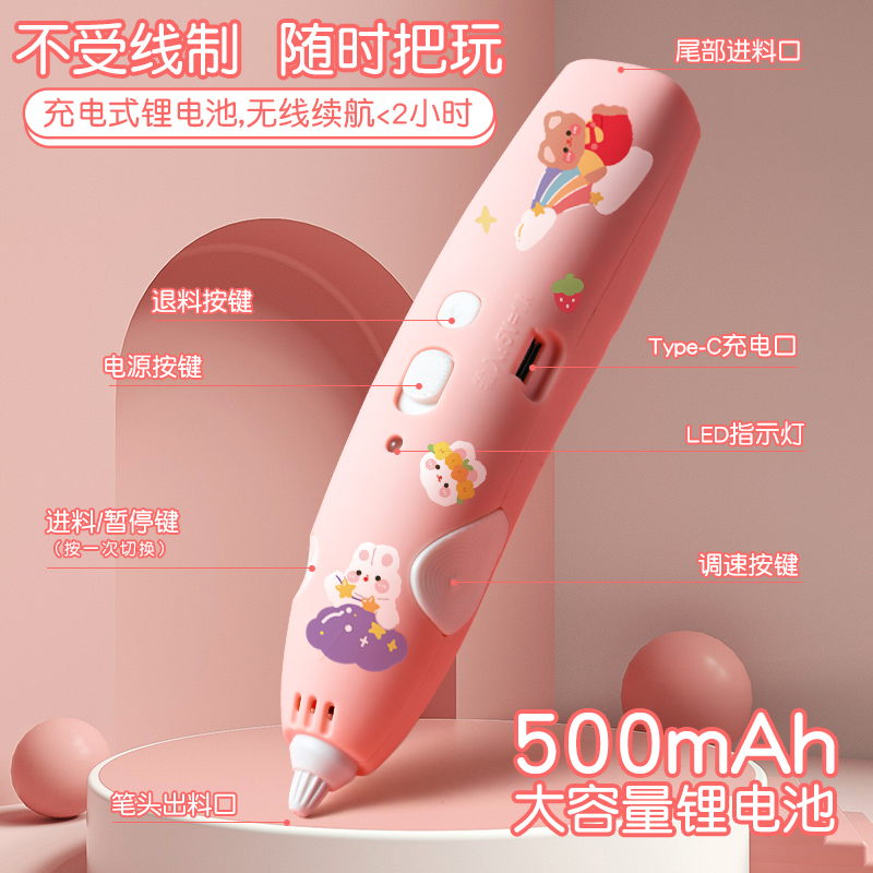 得力3D打印笔：六一儿童节给女孩的神笔马良梦，低温不烫手，开启创意无限的涂鸦世界！
