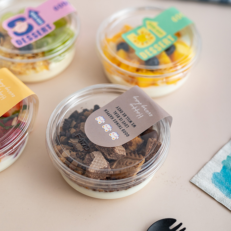 一次性冰粉碗水果捞打包碗PET甜品碗：夏日清凉必备，解锁甜品新吃法！