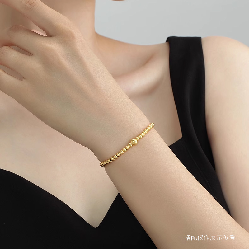 盛世珠宝【易金库】黄金手链：999足金转运神器，DIY小金珠手链配件，打造专属幸运符！