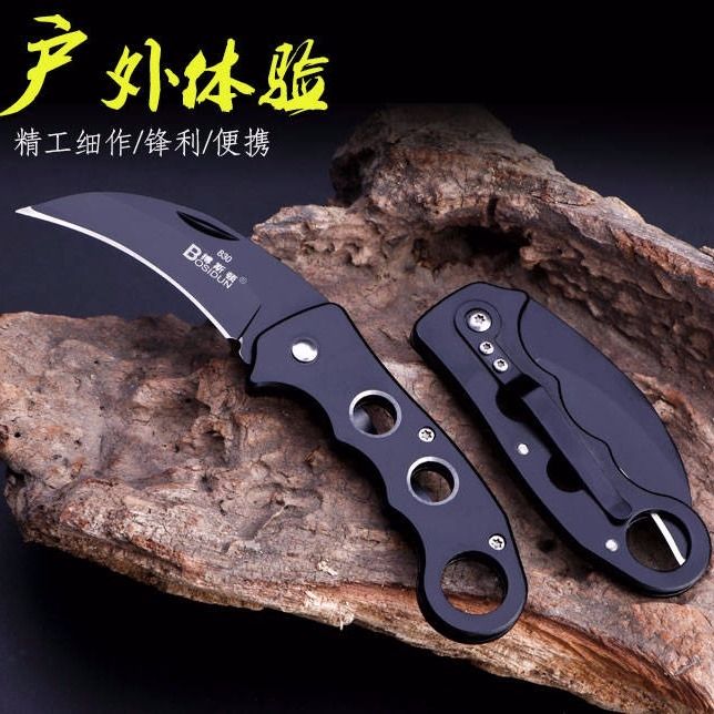 蝎子鹰爪刀：户外生存必备，锋利如初的高硬度一体钢开刃！️