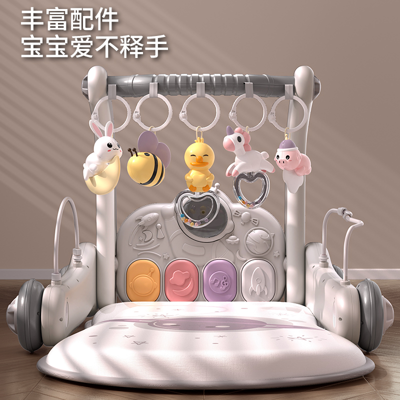 0-1岁宝宝必备！婴儿脚踏琴钢琴健身架太香了！早教神器真香警告