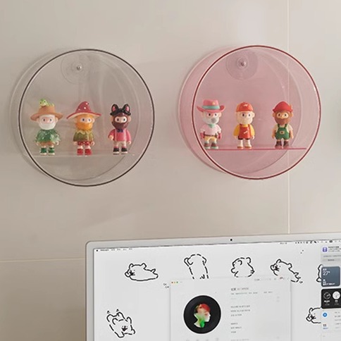 盲盒公仔展示新潮流：圆形壁挂展示盒，泡泡玛特手办收纳神器✨