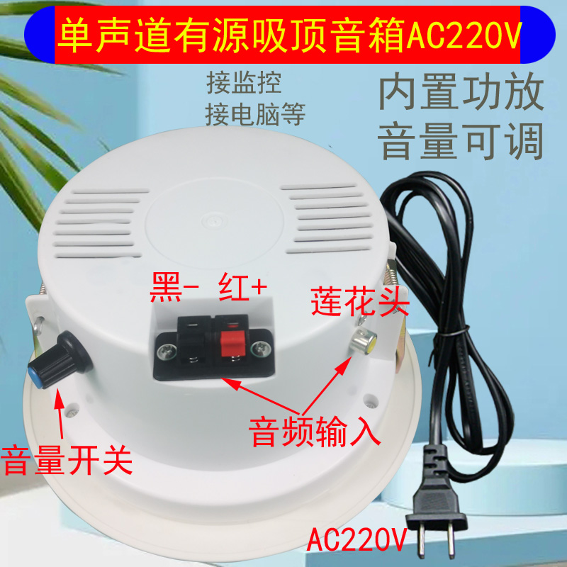 包邮有源吸顶喇叭，自带功放，高保真背景音乐，开孔160，装修必备神器！