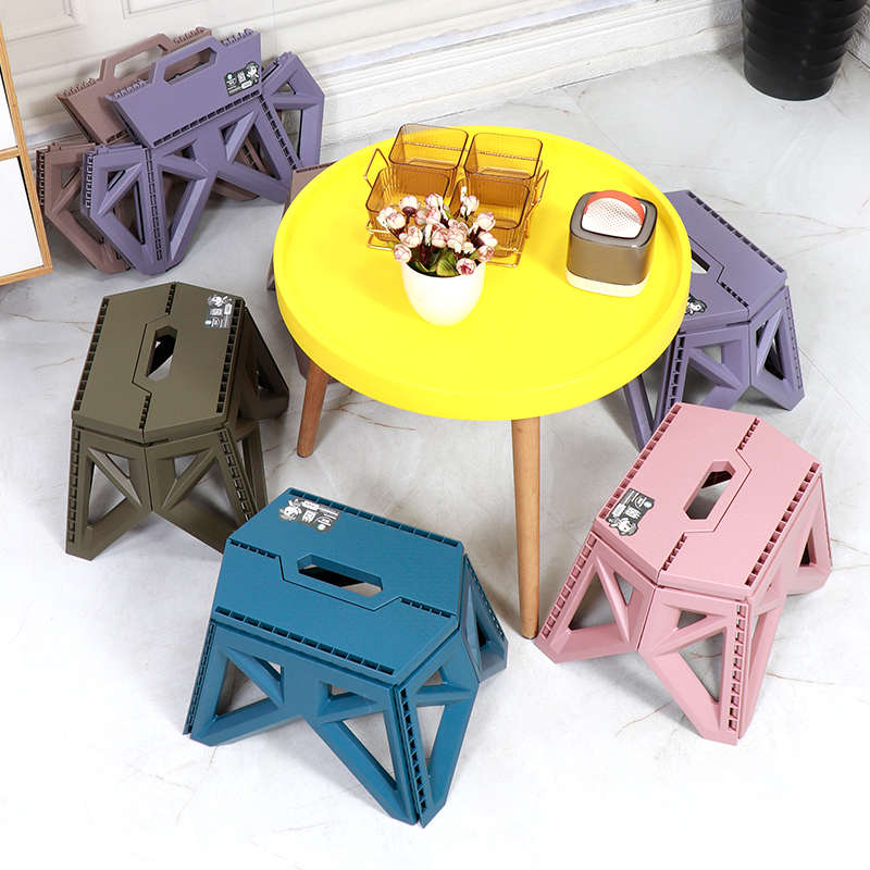 加厚塑料折叠凳子：便携家居新宠，防滑稳固，儿童安全椅首选！