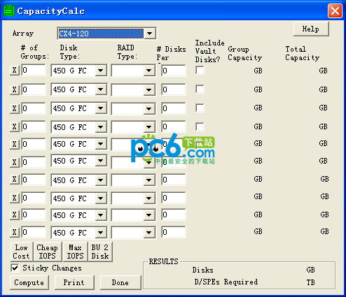 emc cx系列raid组容量计算工具(CapacityCalc)4.31a 绿色版