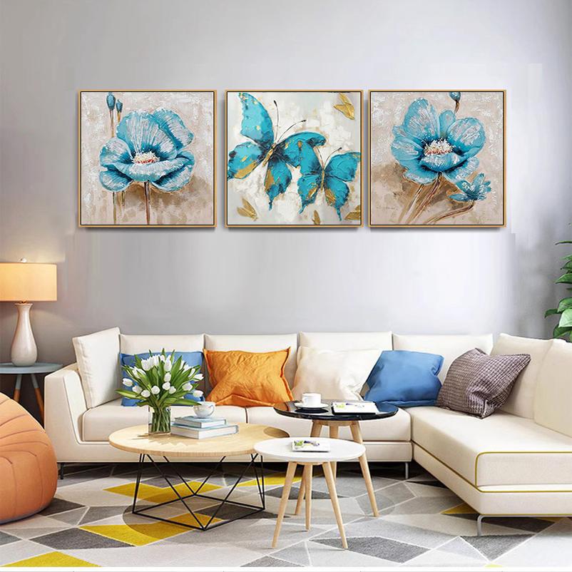 大芬油画村手绘油画：极简奶油风玄关挂画，点亮北欧客厅新风尚！