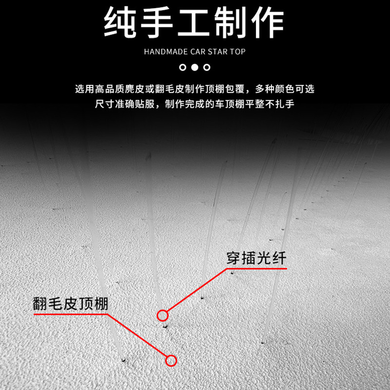 汽车翻毛皮顶棚星空顶流星雨七彩满天星车顶App遥控氛围灯光纤灯：打造梦幻车内空间的秘密武器！