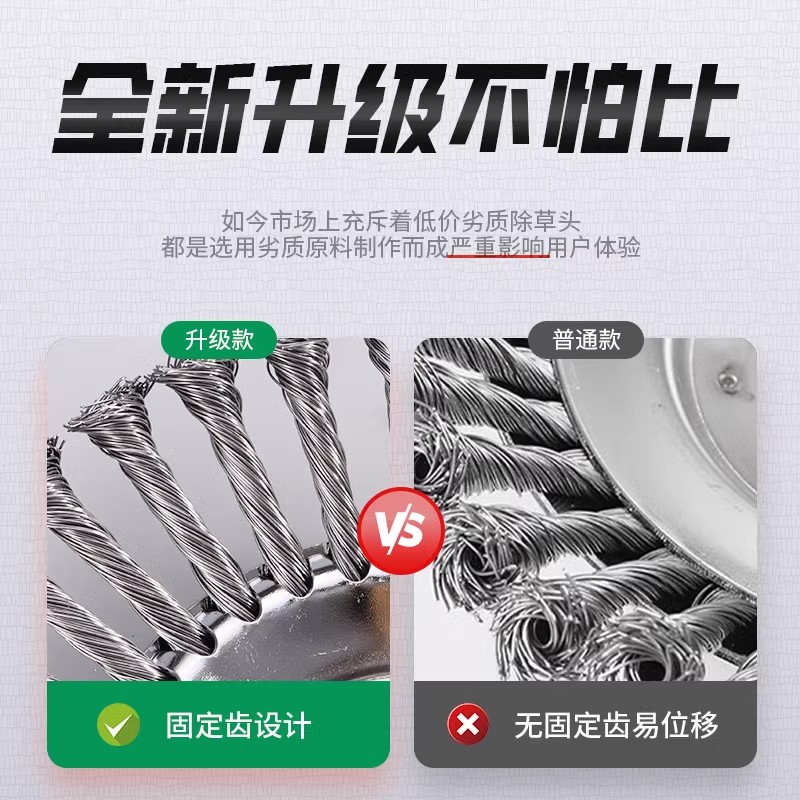 割草机钢丝轮打草头专用刀片，轻松搞定野草丛生难题！