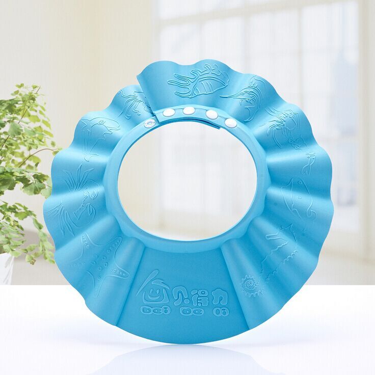贝得力/曼迪婴儿防水洗发帽：宝宝洗澡必备神器，妈妈再也不用担心宝宝进水了！