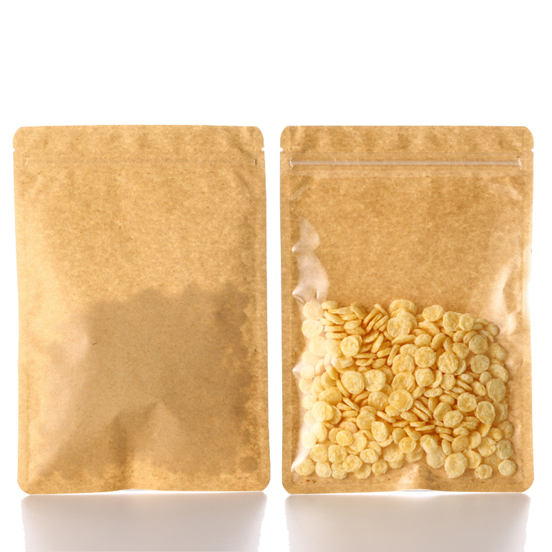 圆角牛皮纸阴阳平底骨袋茶叶食品袋：半透明自封袋，坚果拉链密封口袋，保鲜神器大揭秘！