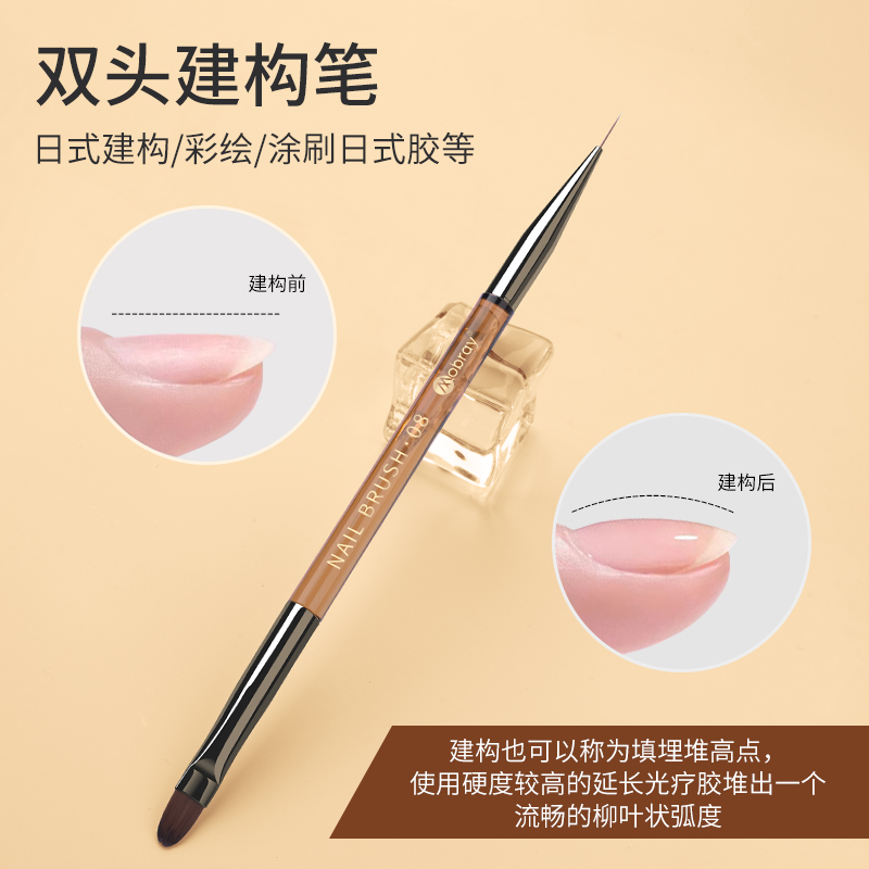 美甲笔光疗笔圆头排笔透明杆金粉银粉笔彩绘笔拉线笔美甲笔刷：打造指尖艺术的秘密武器✨