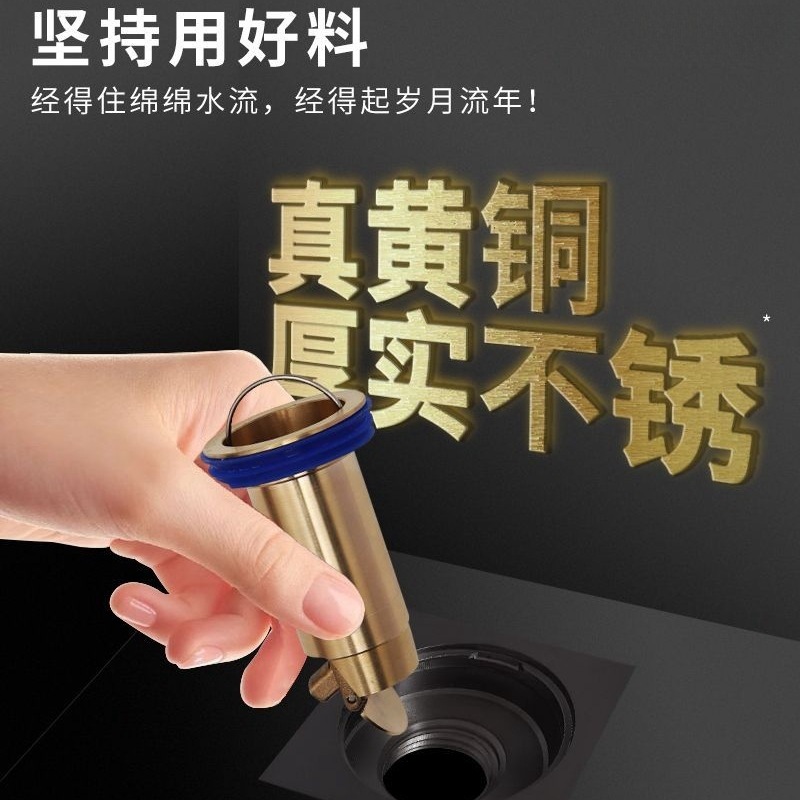 全铜断层加长地漏内芯：卫生间防臭防虫神器，你还在等什么？
