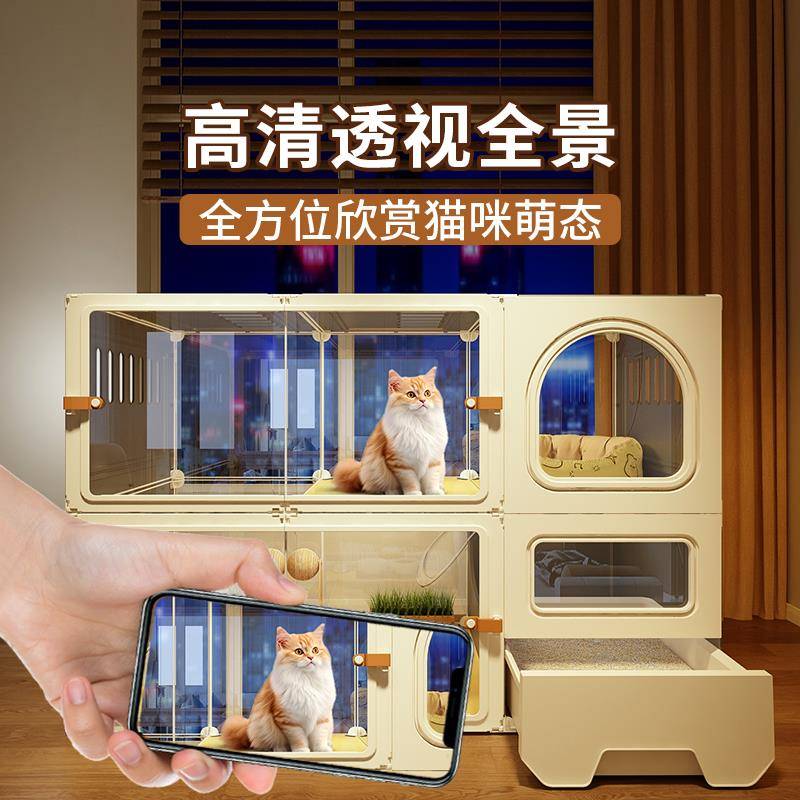 猫别墅笼子太香了！三层猫窝+玻璃柜，宠物店必备神器！猫咪都抢着住！