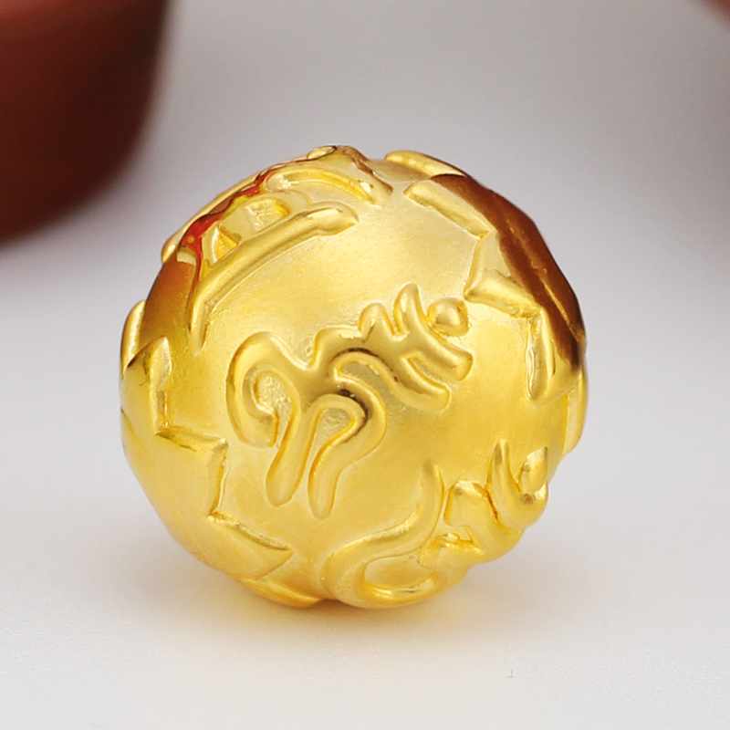 3D硬金黄金保佑平安999足金转运珠，让你的生活充满好运！
