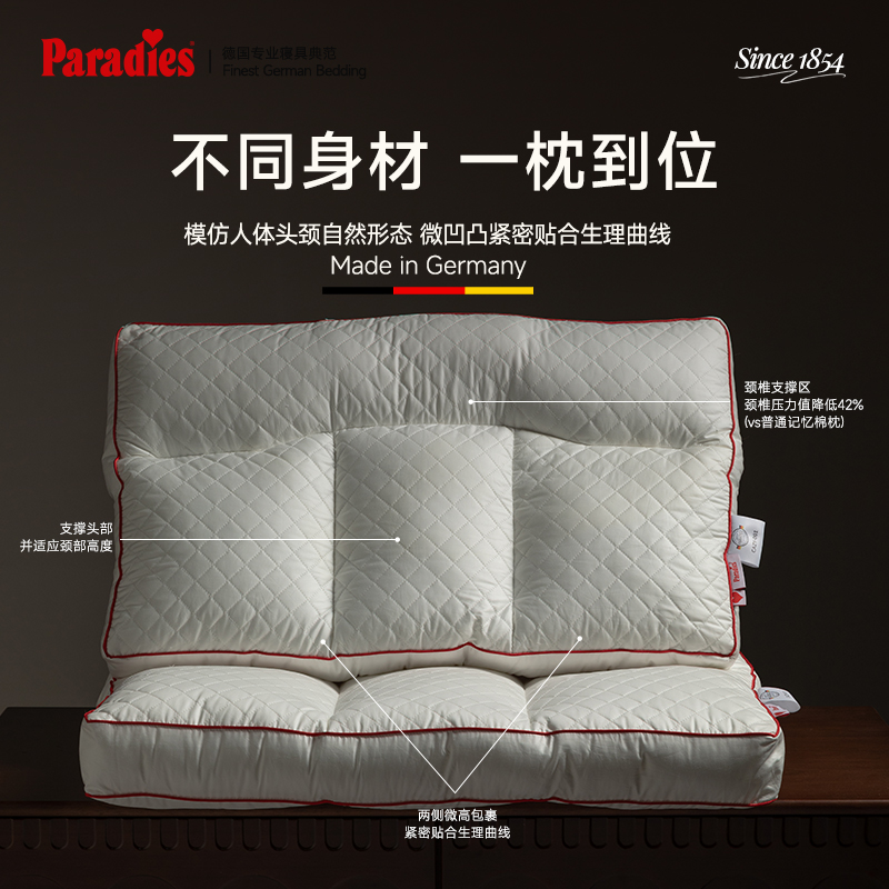 Paradies/芭蕾丽丝德国立体支撑护颈枕，给你最温柔的拥抱！