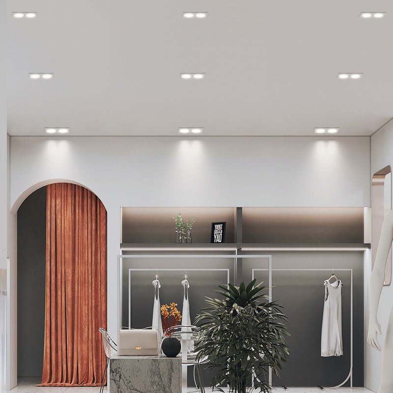 双头筒灯嵌入式防眩目Cob斗胆灯：打造无主灯大瓦数客厅过道照明新风尚！