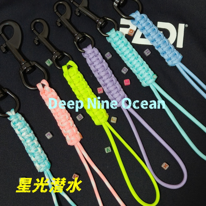 星光潜水必备神器：DeepNineOcean316不锈钢潜水单头钩手电丁丁棒防丢绳夜光，解锁水下新视界！