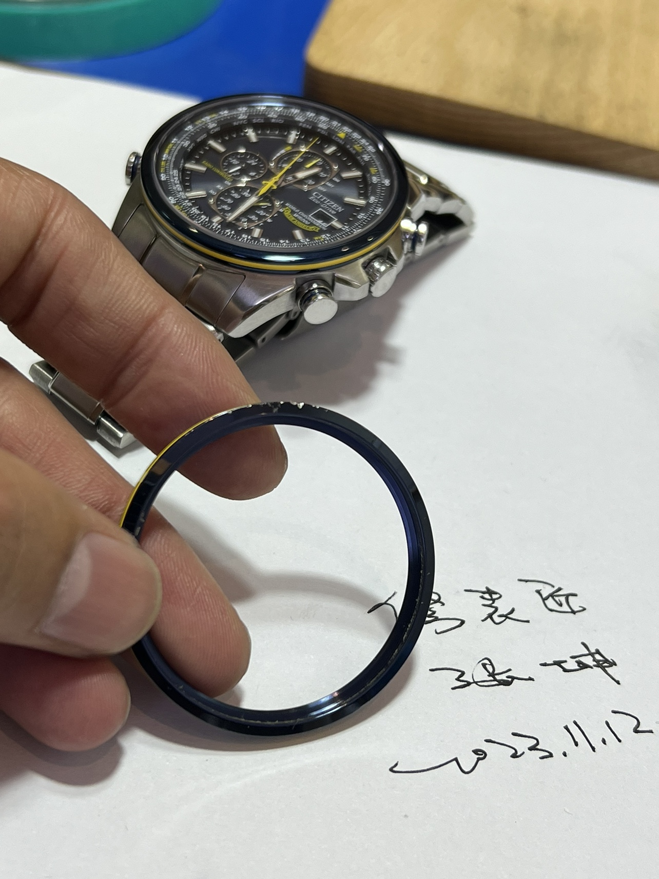 西铁城蓝天使一代换表壳外圈！这波操作太香了！